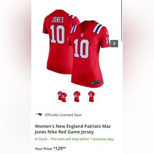 Women's New England Patriots Mac Jones Nike Red Game Jersey